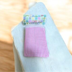 Pink Striped Doll Bedding Set